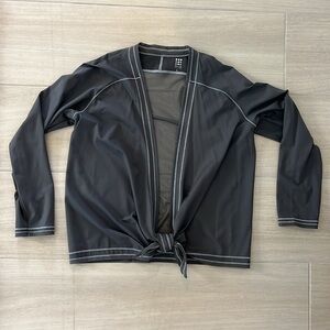 Title Nine gray wrap top; jacket; shell size L